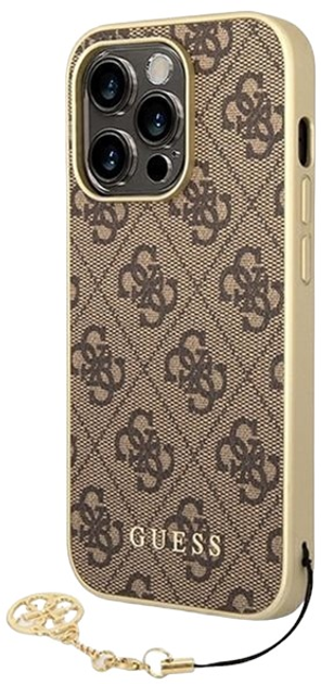 Etui plecki Guess 4G Charms Collection do Apple iPhone 14 Pro Brown (3666339094171) - obraz 1