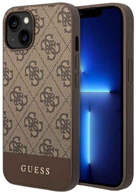 Etui plecki Guess Stripe Collection do Apple iPhone 14 Plus Brown (3666339088514) - obraz 1