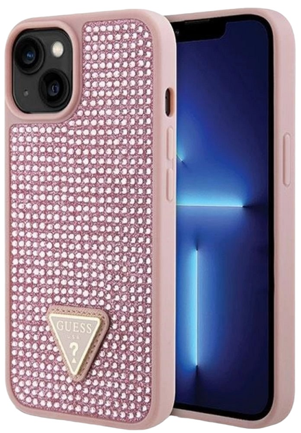 Etui plecki Guess Rhinestone Triangle do Apple iPhone 14 Plus Pink (3666339120108) - obraz 1