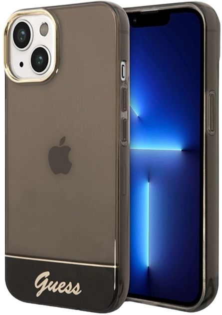 Etui plecki Guess Translucent do Apple iPhone 14 Plus Black (3666339088231) - obraz 1