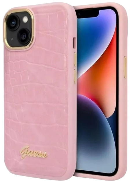 Панель Guess Croco Collection для Apple iPhone 14 Plus Pink (3666339082932) - зображення 1
