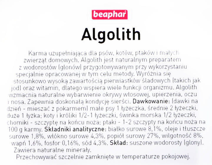 Suplement witaminowy Beaphar Algolith z alg morskich dla zwierząt 500 g (8711231103607) - obraz 3
