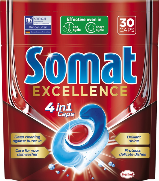 Капсулы для мытья посуды Somat Exellence 30 шт (9000101550443) – фото ...