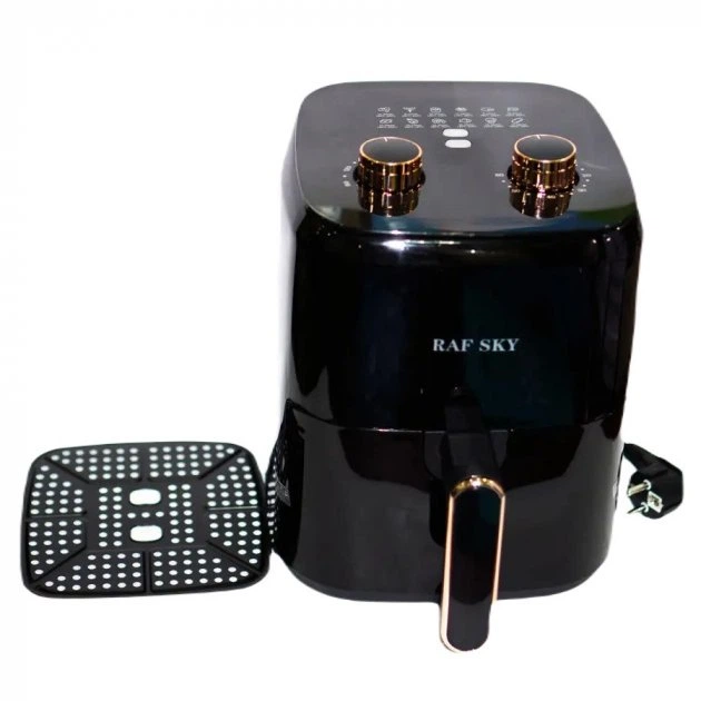 Повітряна фритюрниця Raf Sky RS7322 1600 Вт 4.8л безмасляна аерофритюрниця Чорна - зображення 4