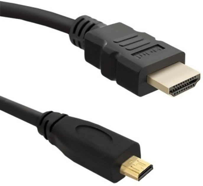 Кабель Qoltec HDMI A - Micro HDMI D чоловічий 3 m чорний (5901878504018) - зображення 1