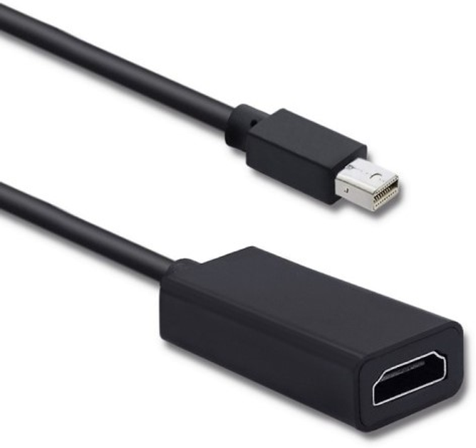 Адаптер Qoltec Mini DisplayPort - HDMI A 4K 0.2 m чорний (5901878504322) - зображення 1