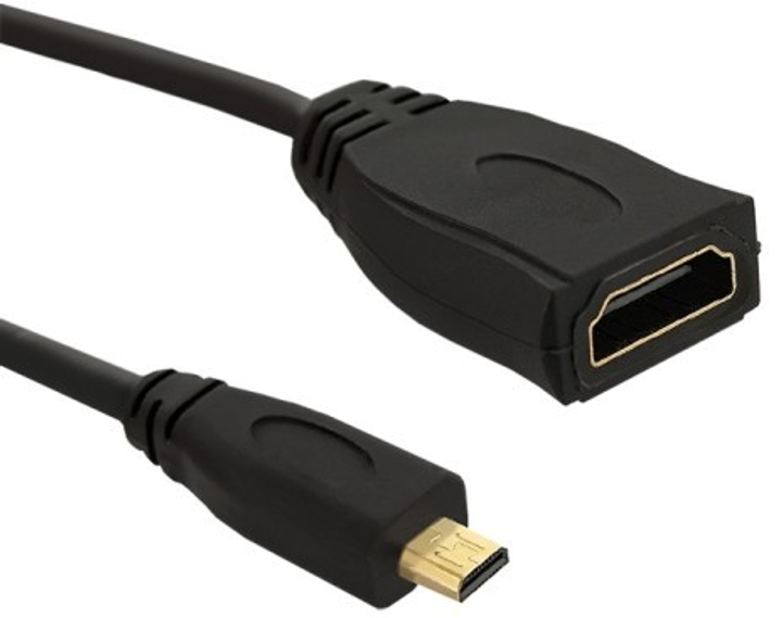 Адаптер Qoltec HDMI A - Micro HDMI D 0.2m чорний (5901878503998) - зображення 1