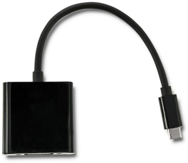 Adapter Qoltec USB Typ-C - VGA 1080P czarny (5901878503769) - obraz 1