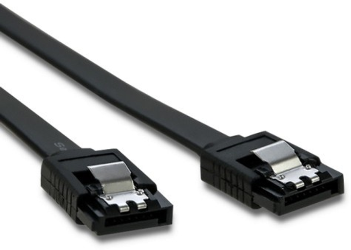 Kabel Qoltec SATA III - SATA III 0.5 m czarny (5901878505824) - obraz 1