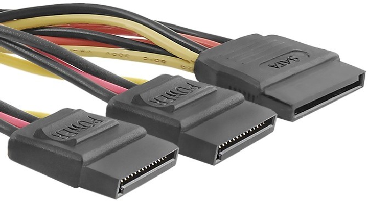 Kabel Qoltec rozgałęziacz SATA żeński - 2x SATA żeński 0.5 m (5901878523149) - obraz 1