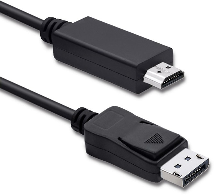Kabel Qoltec 5K DisplayPort v1.2 męski - HDMI męski 1 m (5901878504353) - obraz 1