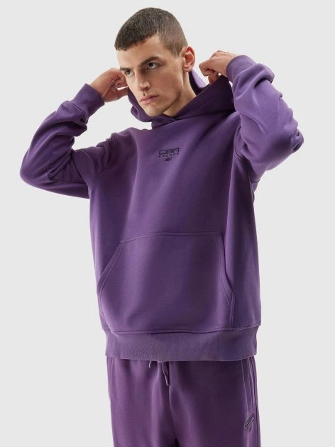 Худі на флісі 4F Sweatshirt M0710 4FAW23TSWSM0710-60S M Фіолетове (5904698493715) - Фото 1 Худі на флісі 4F Sweatshirt M0710 4FAW23TSWSM0710-60S M Фіолетове (5904698493715) - зображення 1