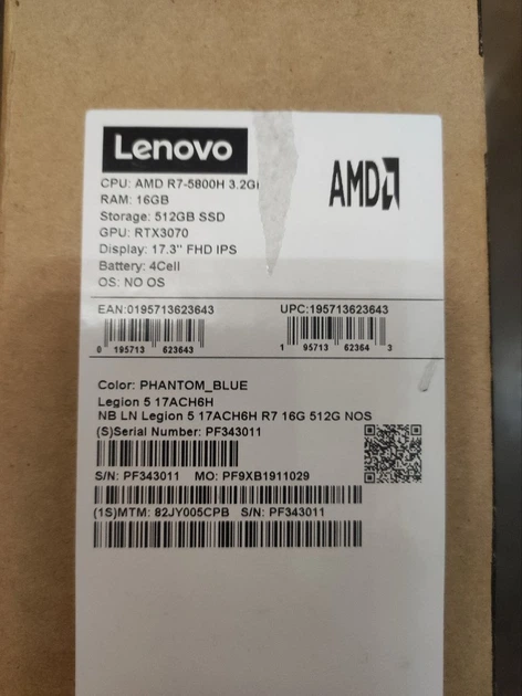 Ноутбук Lenovo Legion 5 17ACH6H R7 5800H/16/512 – RTX 3070 Б/В - зображення 5