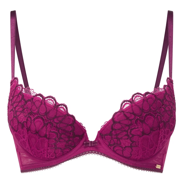 Бюстгальтер Gossard Swirl 17801 формований з знімним рush-up мережевний 75B Raspberry (5053014961954) - изображение 3