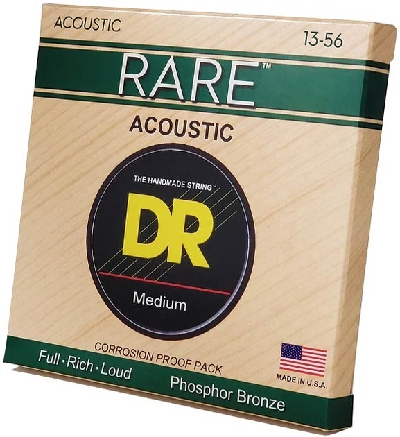 Струны для акустической гитары DR STRINGS RARE ACOUSTIC PHOSPHOR BRONZE - MEDIUM (13-56) - Фото 2 Струны для акустической гитары DR STRINGS RARE ACOUSTIC PHOSPHOR BRONZE - MEDIUM (13-56) - изображение 2