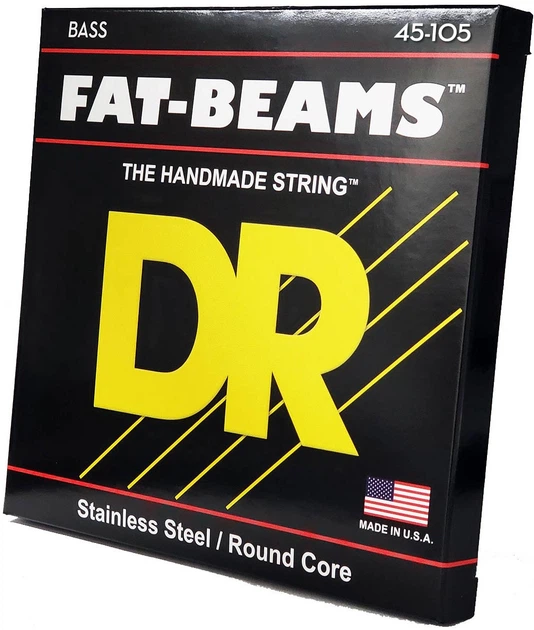 Струни для бас-гітари DR STRINGS FAT-BEAMS BASS - MEDIUM (45-105) - Фото 2 Струни для бас-гітари DR STRINGS FAT-BEAMS BASS - MEDIUM (45-105) - зображення 2