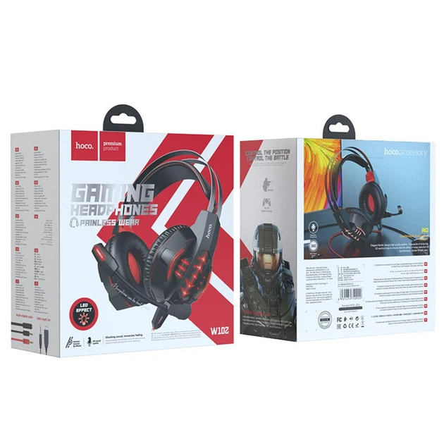 Навушники HOCO W102 Cool tour gaming headphones Red - изображение 5