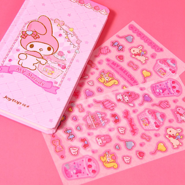 Блокнот-планер + стікери My Melody (Мелоді) аніме, рожевий 18*9 см
