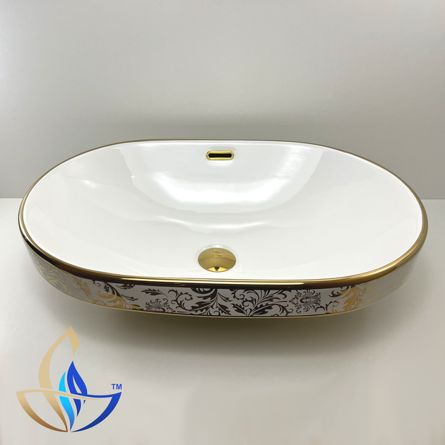 Раковина врізна овальна SIA Luxuria White Glamor 600x400x140 A194 - Фото 2 Раковина врізна овальна SIA Luxuria White Glamor 600x400x140 A194 - изображение 2