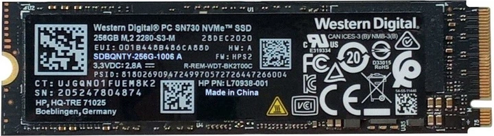 SSD диск Western Digital SN730 256GB M.2 2280 PCIe 3.0 x4 NVMe 3D