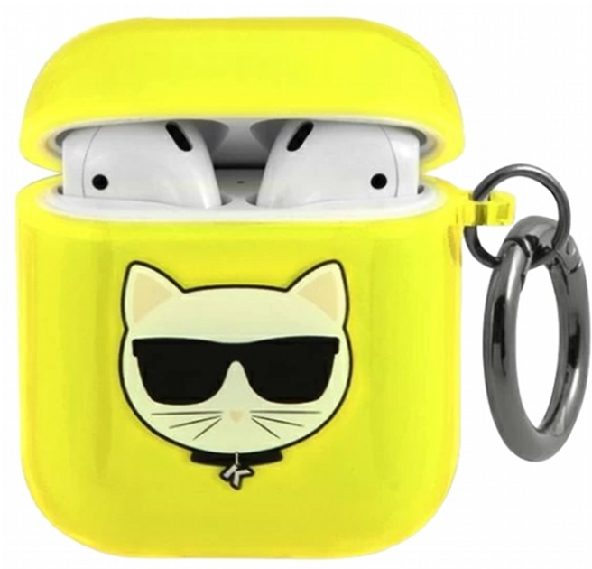 Etui CG Mobile Karl Lagerfeld Choupette do AirPods Żółty (3666339009229) - obraz 1