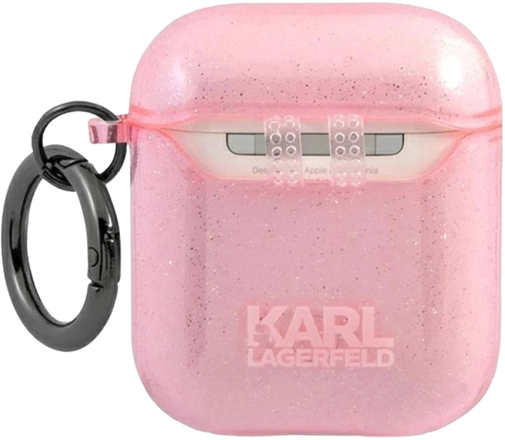 Etui CG Mobile Karl Lagerfeld Glitter Choupette do AirPods 1 / 2 Różowy (3666339009168) - obraz 2