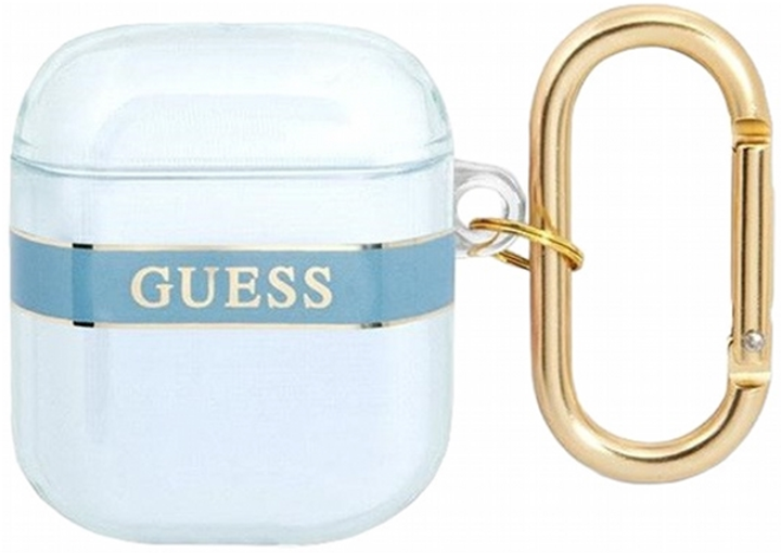 Etui CG Mobile Guess Strap Collection GUA2HHTSB do AirPods 1 / 2 Niebieski (3666339047108) - obraz 1