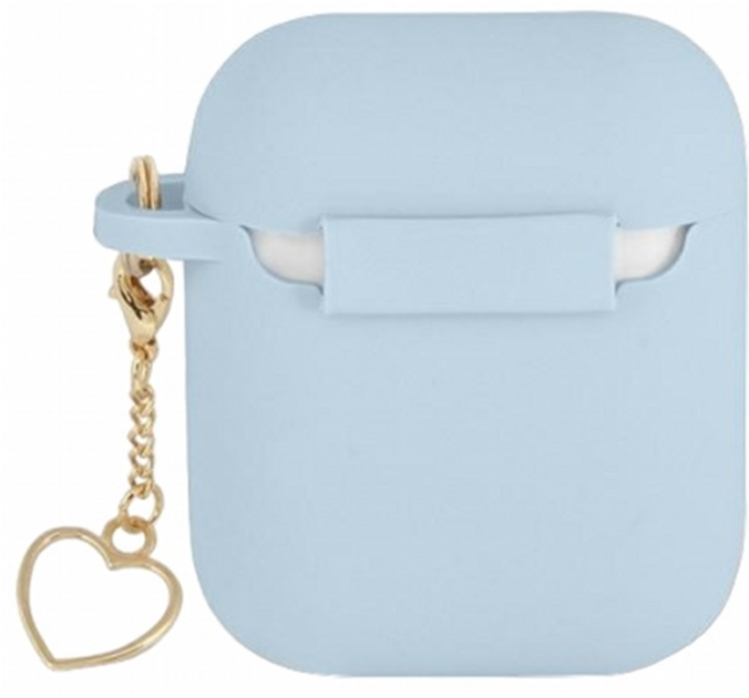 Чохол CG Mobile Guess Silicone Charm Heart Collection GUA2LSCHSB для AirPods 1 / 2 Blue (3666339039035) - зображення 2