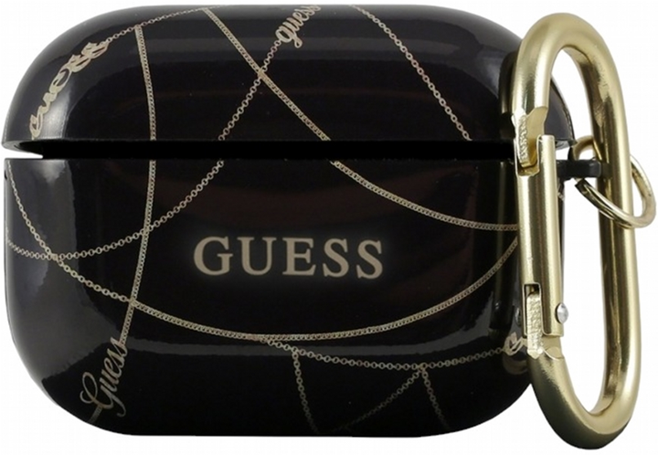 Etui CG Mobile Guess Chain Collection GUACAPTPUCHBK do AirPods Pro Czarny-Złoty (3700740485484) - obraz 2