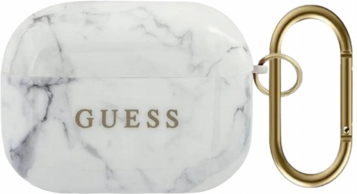 Чохол CG Mobile Guess Marble Collection GUACAPTPUMAWH для AirPods Pro White (3700740485545) - зображення 1