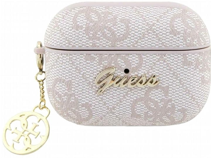 Etui CG Mobile Guess 4G Charm Collection GUAP2G4GSMP do AirPods Pro 2 Różowy (3666339102500) - obraz 1