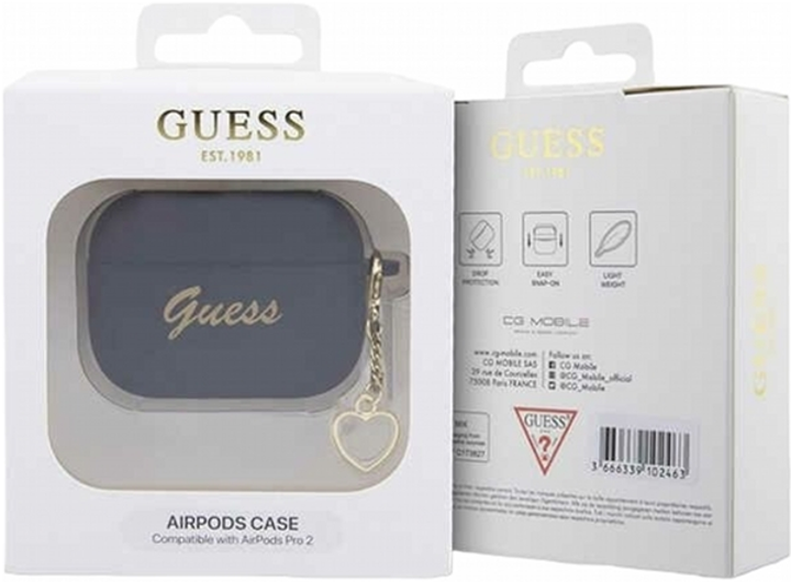 Чохол CG Mobile Guess Silicone Charm Heart Collection GUAP2LSCHSK для AirPods Pro 2 Black (3666339102395) - зображення 3