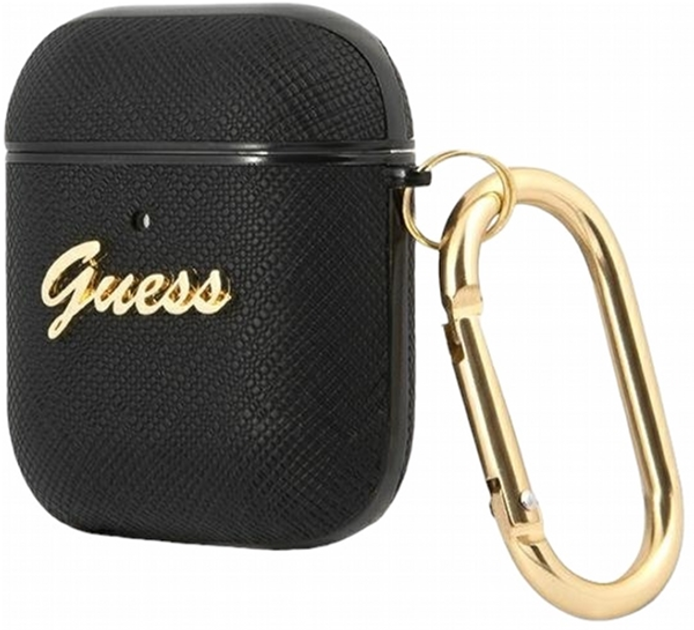 Чохол CG Mobile Guess Saffiano Script Metal Collection GUA2SASMK для AirPods 1 / 2 Black (3666339009786) - зображення 2