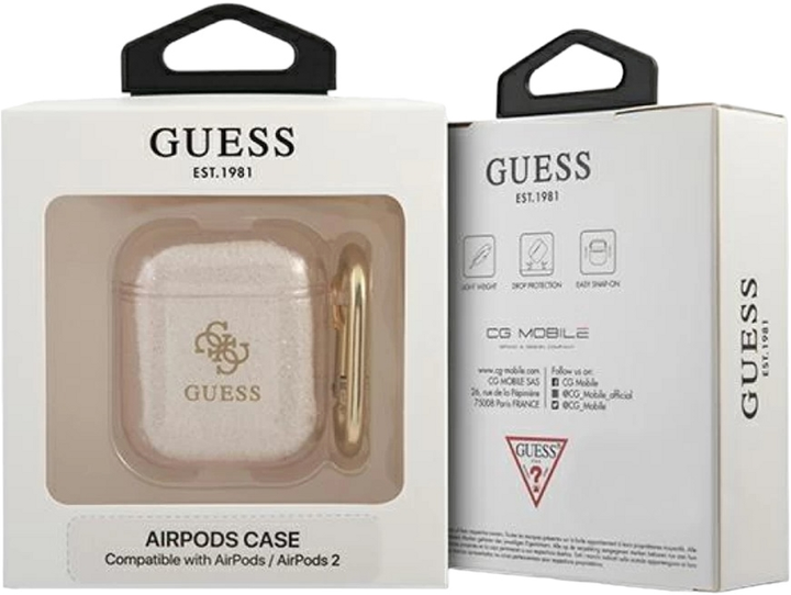 Чохол CG Mobile Guess Glitter Collection GUA2UCG4GD для AirPods 1 / 2 Gold (3666339009878) - зображення 1