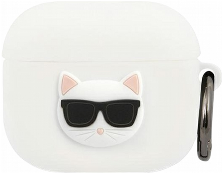 Etui CG Mobile Karl Lagerfeld Silicone Choupette KLACA3SILCHWH do AirPods 3 Biały (3666339009373) - obraz 1