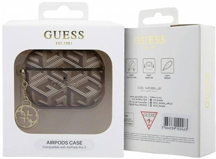 Etui CG Mobile Guess GCube Charm GUAP2PGCE4CW do AirPods Pro 2 Brązowy (3666339171179) - obraz 3