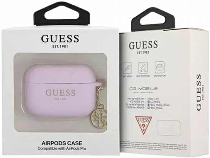 Etui CG Mobile Guess Charm 4G Collection GUAPLSC4EU do AirPods Pro Fioletowy (3666339039288) - obraz 3