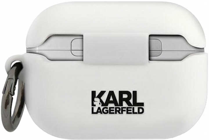 Etui CG Mobile Karl Lagerfeld Silicone Ikonik KLACAPSILGLWH do Apple AirPods Pro Biały (3700740494455) - obraz 2