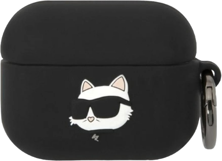 Etui CG Mobile Karl Lagerfeld Silicone Choupette Head 3D KLAPRUNCHK do AirPods Pro Czarny (3666339087906) - obraz 1