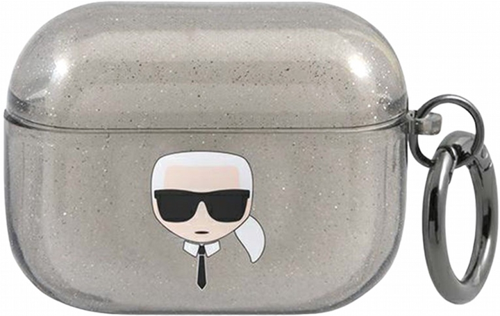 Чохол CG Mobile Karl Lagerfeld Glitter Karl`s Head KLAPUKHGK для AirPods Pro Black (3666339030261) - зображення 3