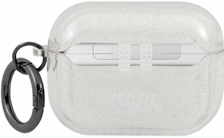 Etui CG Mobile Karl Lagerfeld Glitter Karl`s Head KLAPUKHGS do AirPods Pro Srebrny (3666339030292) - obraz 2