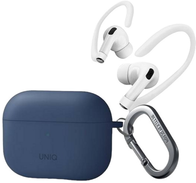 Etui + uchwyty Uniq Nexo Silicone do AirPods Pro 2 Niebieski (8886463683507) - obraz 2