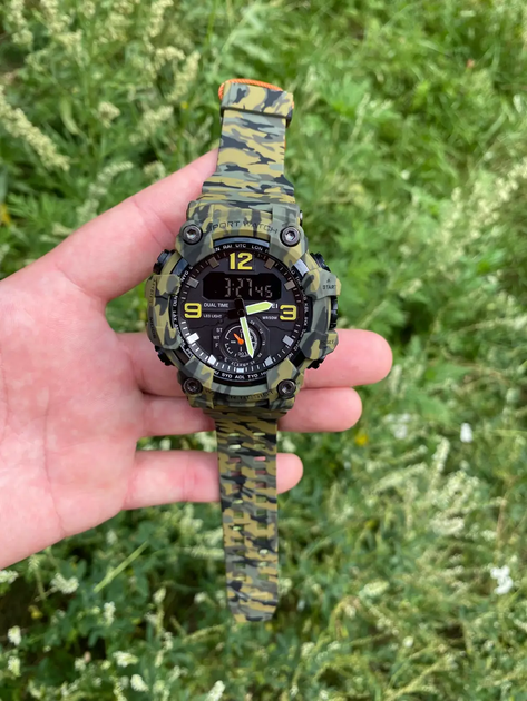 Часы наручные мужские с подсветкой Skmei 1965CMGN green camouflage - изображение 6