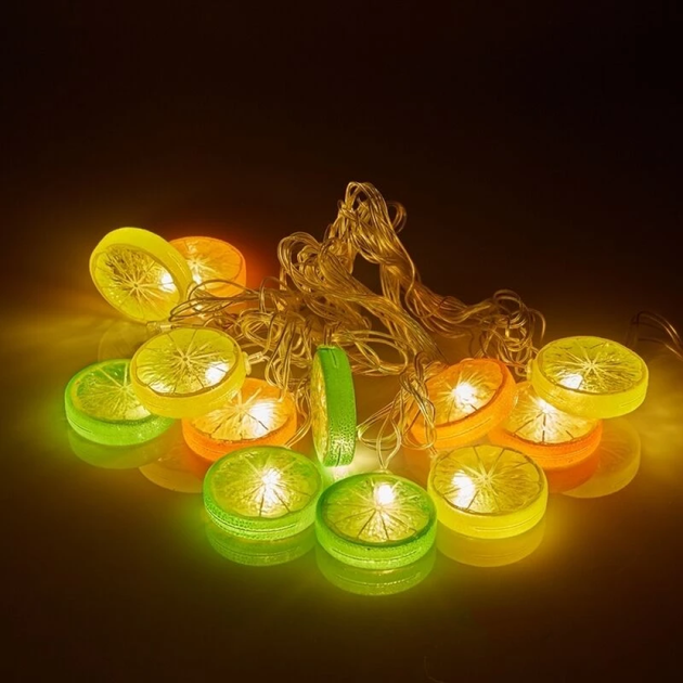 Светодиодная новогодняя гирлянда "Фрукты" 12 LED, 5м + переходник, 220V, IP44, Теплый белый - Фото 3 Светодиодная новогодняя гирлянда "Фрукты" 12 LED, 5м + переходник, 220V, IP44, Теплый белый - изображение 3