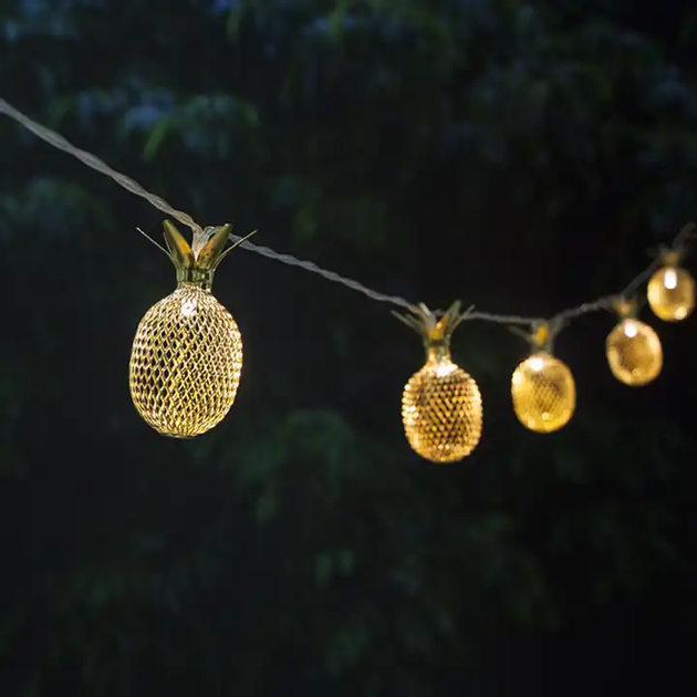 Світлодіодна новорічна гірлянда "Ананаси" 20 LED, золотисті, 5м+перехідник, 220V, IP44, Теплий білий - зображення 3