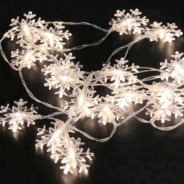 Светодиодная гирлянда "Снежинки" 20 LED, 5м + переходник, 220V, IP44 - изображение 5