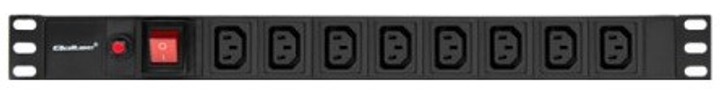 Listwa zasilająca Qoltec antyprzeciążeniowa do szafy RACK 19" 2 m czarna (5901878539980) - obraz 1
