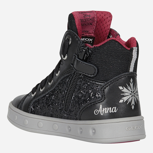 Sneakersy dziecięce dla dziewczynki wysokie Geox Sneakers J048WA0EWNF-C0922 34 Czarne (8054730822809) - obraz 4