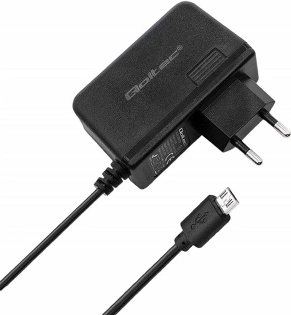 Мережевий зарядний пристрій Qoltec 15 W Micro-USB Black (5901878510224) - зображення 1