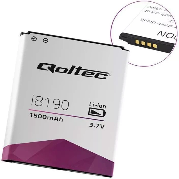 Акумулятор Qoltec для Samsung Galaxy S3 mini i8190 1500 mAh (5901878520063) - зображення 1